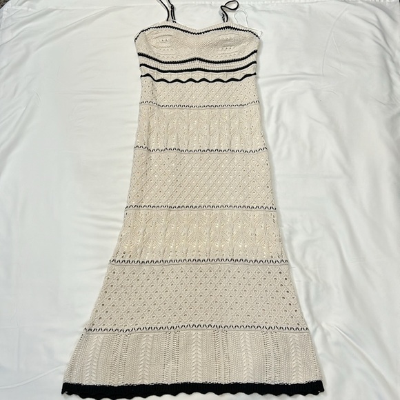 Lucky Brand Crochet striped Dress Ivory black Size S, M and L available - Picture 7 of 12